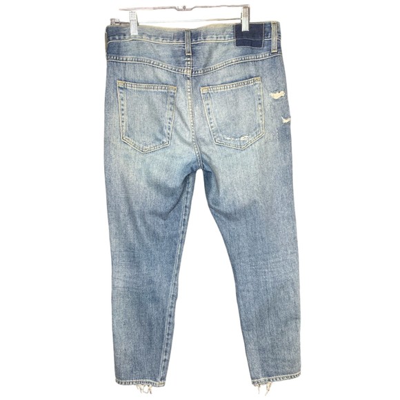 AMO Women Ace Starboard Destroy Ankle Jeans Size 27 Cotton Button Fly - Picture 4 of 13